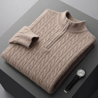 Quarter Zip Cable Knit Sweater | Slim Fit | Warm Autumn Layer | Men's Jumper