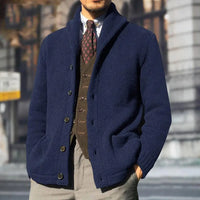 Men’s Knit Cardigan | Shawl Collar Sweater with Button Closure