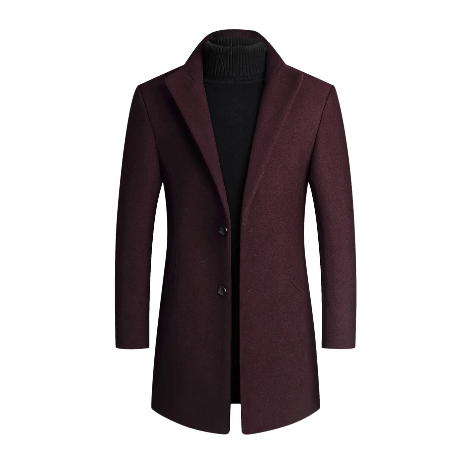 Men’s Classic Overcoat | Smart Winter Coat | Longline Fit | Wind-Resistant Outerwear