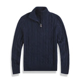 Men’s Half Zip Sweater | Quarter Zip Jumper | Ribbed Hem | Smart Knitwear