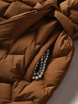 Women’s Long Down Jacket with Belt | Warm Puffer Winter Coat