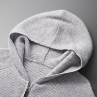 Men’s Knitted Hoodie | Zip-Up Sweater | Soft Hooded Knit | Autumn Layering Piece