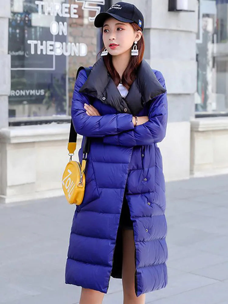 Women’s Long Winter Coat in Classic Overcoat Style | Warm Ladies Padded Jacket