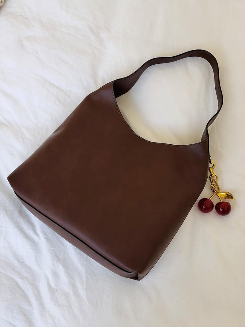 Shoulder Tote Bag | Cherry Charm Detail | Everyday Style | Compact Design