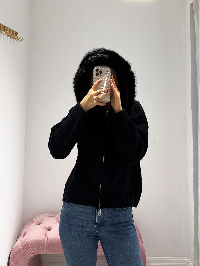 Faux Fur Jacket | Turn-Down Collar | Autumn Winter Style | Elegant Outerwear