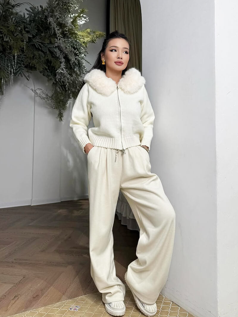 Faux Fur Jacket | Turn-Down Collar | Autumn Winter Style | Elegant Outerwear
