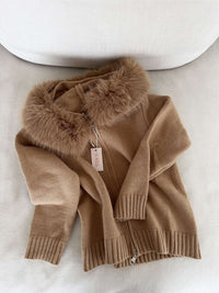 Faux Fur Jacket | Turn-Down Collar | Autumn Winter Style | Elegant Outerwear