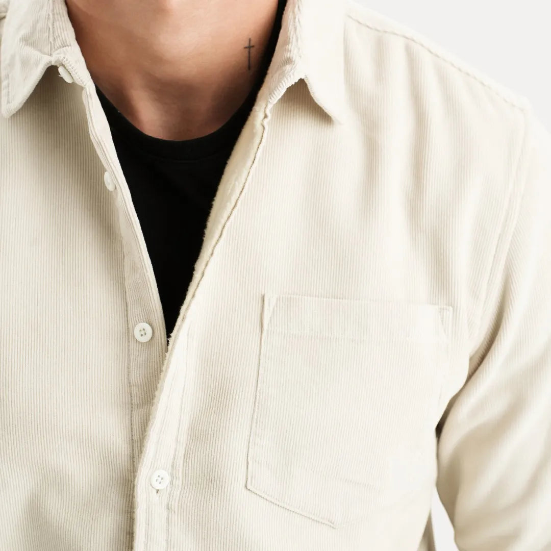 Corduroy Shirt Jacket for Men | Lined Overshirt | Casual Smart Layer