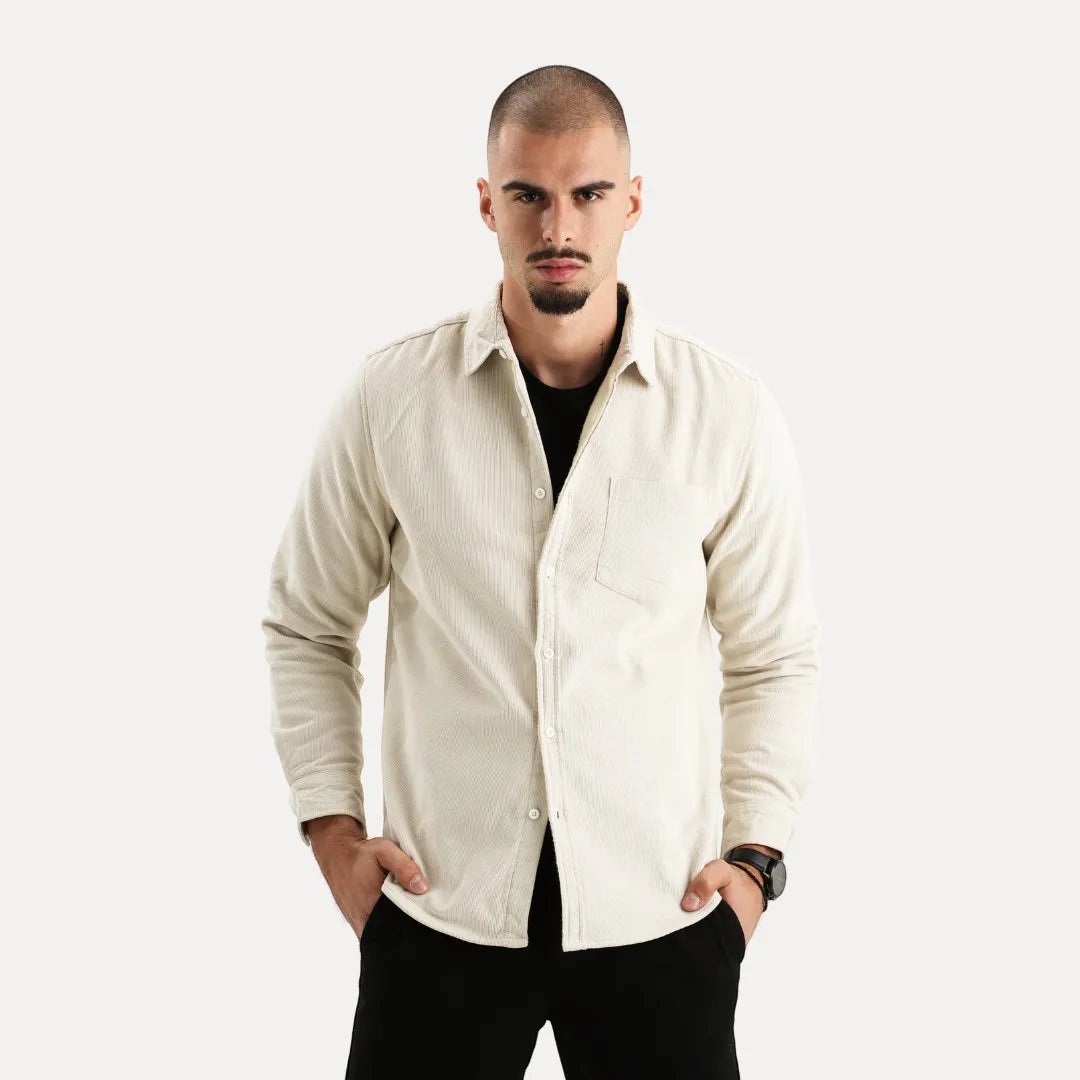 Corduroy Shirt Jacket for Men | Lined Overshirt | Casual Smart Layer