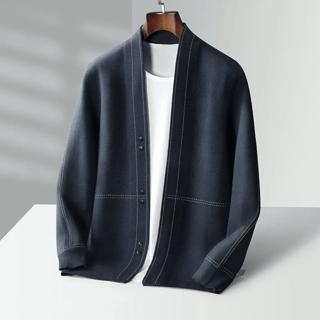 Open Front Cardigan for Men | Lightweight Layer | Smart Casual Knit