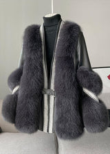 Women’s Winter Fur Coat | Long White Jacket with Quilted Padded Design