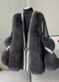 Women’s Winter Fur Coat | Long White Jacket with Quilted Padded Design