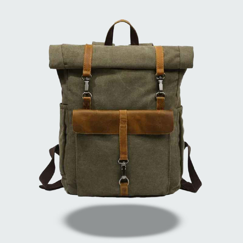 Vintage Roll Top Backpack | Rugged Everyday Bag | Durable Travel Companion