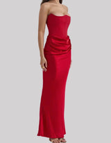 Women’s Strapless Maxi Dress in Elegant Evening Style | Formal Occasion Dress