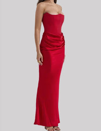 Women’s Strapless Maxi Dress in Elegant Evening Style | Formal Occasion Dress