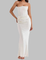 Women’s Strapless Maxi Dress in Elegant Evening Style | Formal Occasion Dress