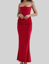 Women’s Strapless Maxi Dress in Elegant Evening Style | Formal Occasion Dress