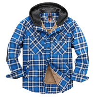 Men’s Lumberjack Hoodie Jacket in Winter Check Style | Warm Casual Coat