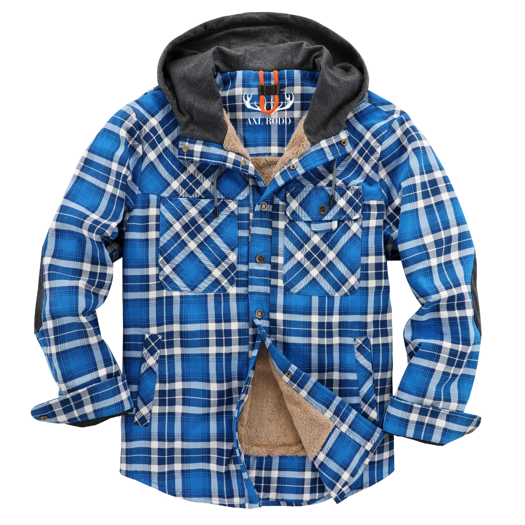 Men’s Lumberjack Hoodie Jacket in Winter Check Style | Warm Casual Coat