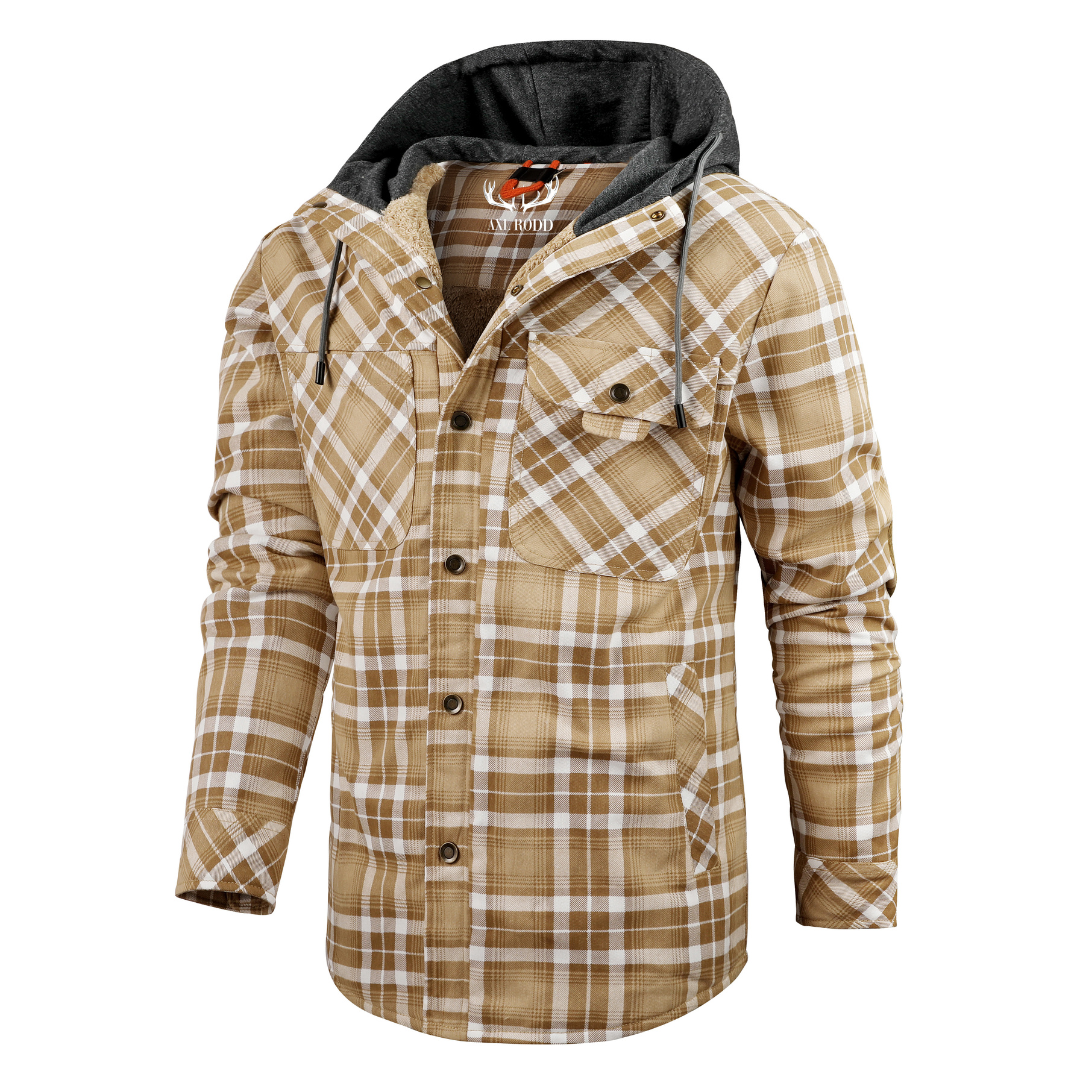 Men’s Lumberjack Hoodie Jacket in Winter Check Style | Warm Casual Coat
