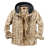 Men’s Lumberjack Hoodie Jacket in Winter Check Style | Warm Casual Coat