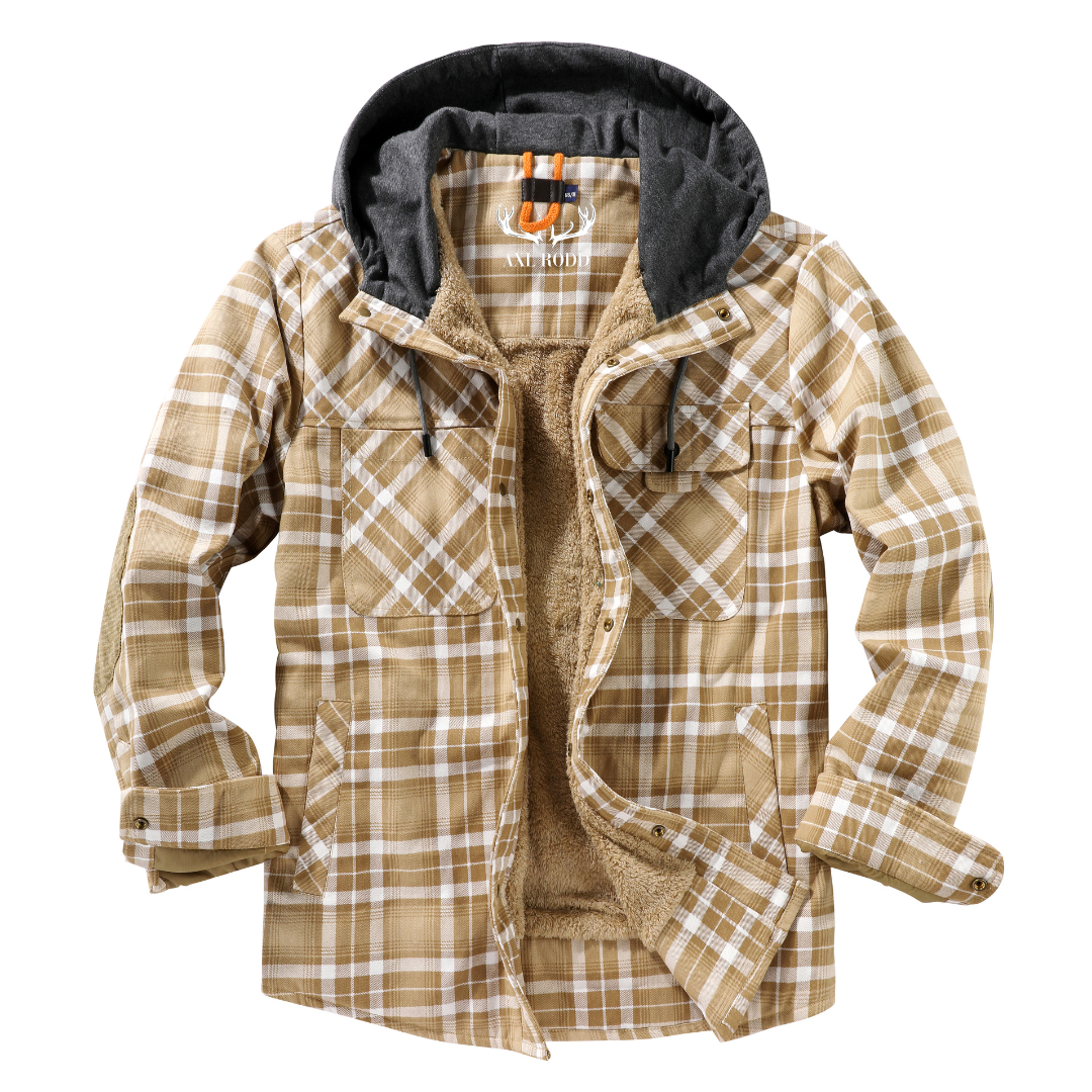 Men’s Lumberjack Hoodie Jacket in Winter Check Style | Warm Casual Coat