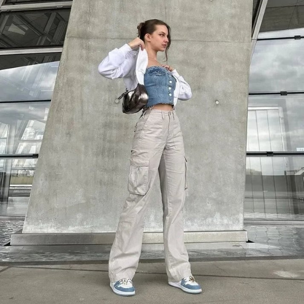 Women’s Cargo Trousers | Wide Leg | High Waist