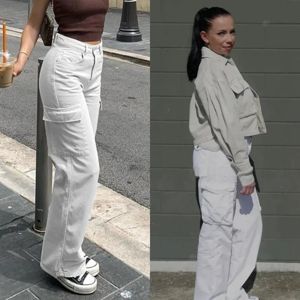 Women’s Cargo Trousers | Wide Leg | High Waist