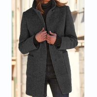 Women’s Wool Winter Coat | Elegant Long Jacket | Button-Up Warm Outerwear | Timeless Cold-Weather Style