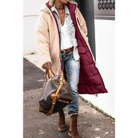 Women’s Long Winter Coat | Hooded Warm Jacket | Reversible Teddy Lined Outerwear | Cold-Weather Protection