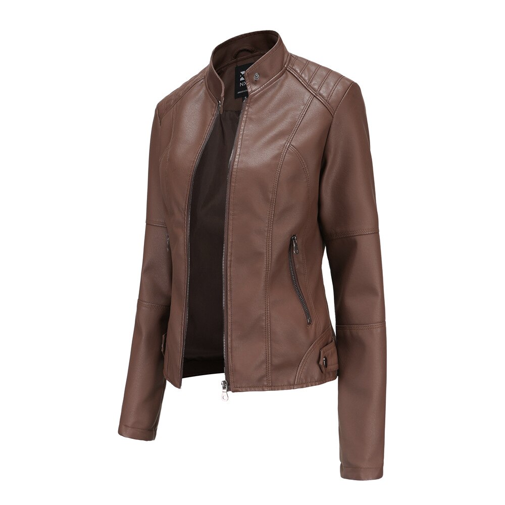 Leather Jacket Woman | Slim Fit Moto Style | Casual Outerwear | Modern Streetwear Look