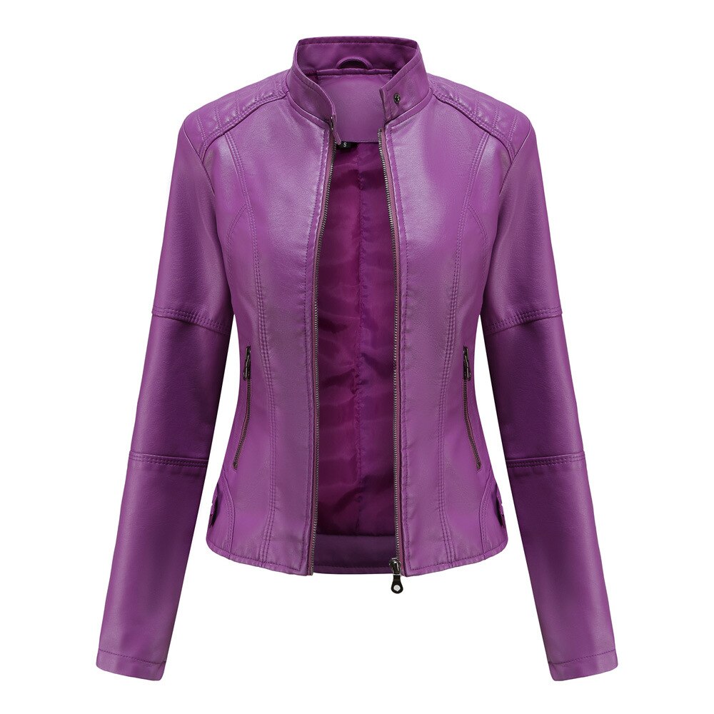 Leather Jacket Woman | Slim Fit Moto Style | Casual Outerwear | Modern Streetwear Look