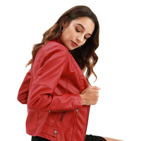 Leather Jacket Woman | Slim Fit Moto Style | Casual Outerwear | Modern Streetwear Look