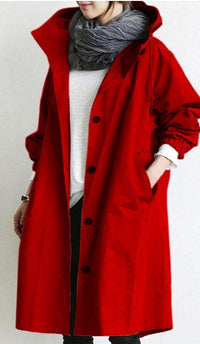 Women’s Long Trench Coat | Hooded Lightweight Jacket | Stylish Transitional Outerwear | Casual Elegant Look