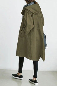 Women’s Long Trench Coat | Hooded Lightweight Jacket | Stylish Transitional Outerwear | Casual Elegant Look