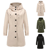 Women’s Long Trench Coat | Hooded Lightweight Jacket | Stylish Transitional Outerwear | Casual Elegant Look