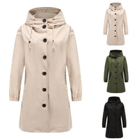 Women’s Long Trench Coat | Hooded Lightweight Jacket | Stylish Transitional Outerwear | Casual Elegant Look
