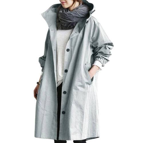Women’s Long Trench Coat | Hooded Lightweight Jacket | Stylish Transitional Outerwear | Casual Elegant Look