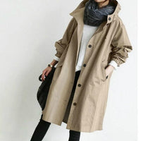Women’s Long Trench Coat | Hooded Lightweight Jacket | Stylish Transitional Outerwear | Casual Elegant Look