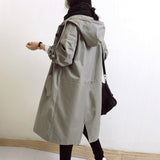 Women’s Long Trench Coat | Hooded Lightweight Jacket | Stylish Transitional Outerwear | Casual Elegant Look
