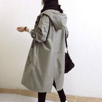 Women’s Long Trench Coat | Hooded Lightweight Jacket | Stylish Transitional Outerwear | Casual Elegant Look