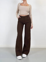 High Waist Wide Leg Trousers | Tailored Fit | Office & Casual Wear