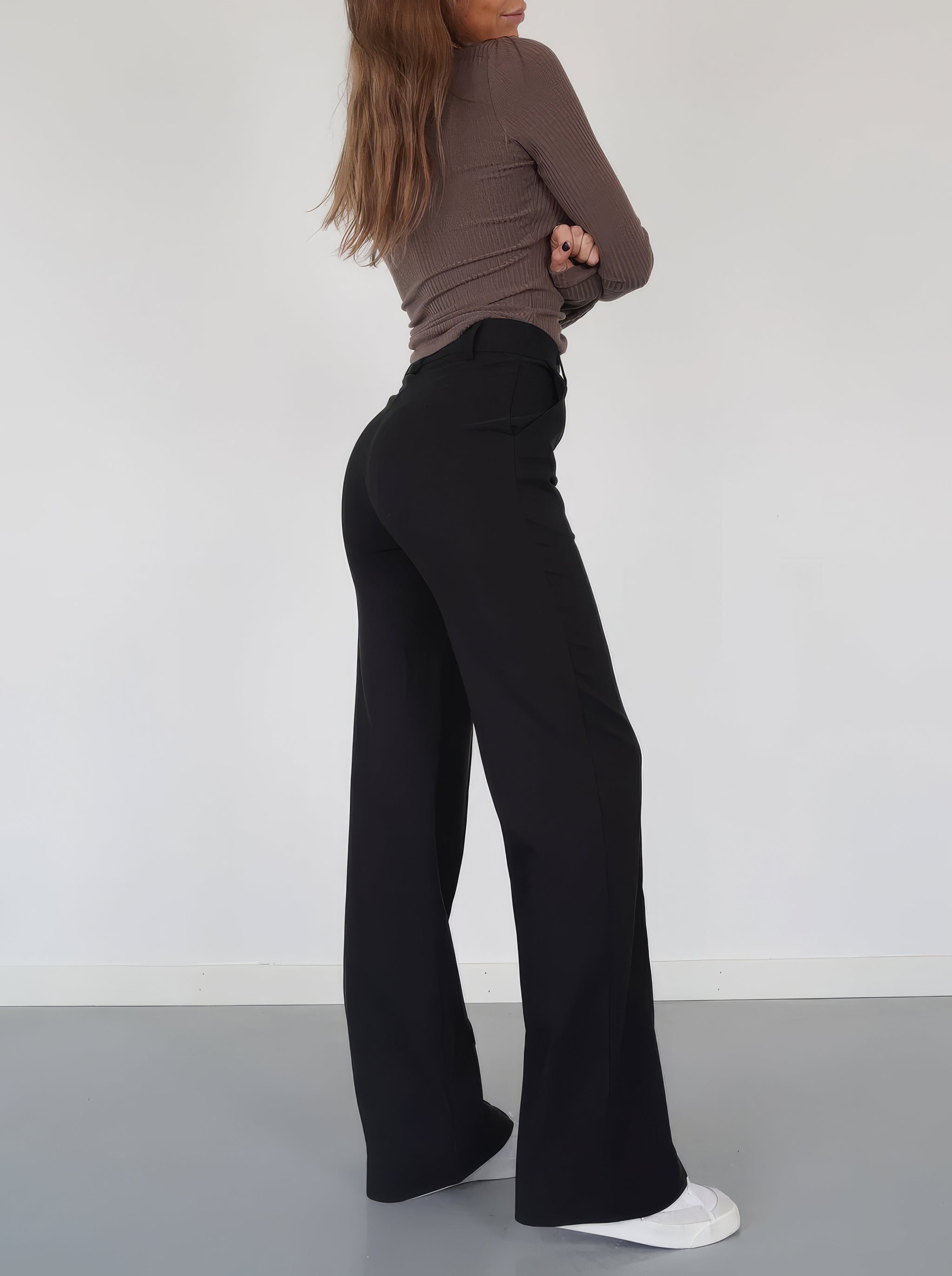 High Waist Wide Leg Trousers | Tailored Fit | Office & Casual Wear