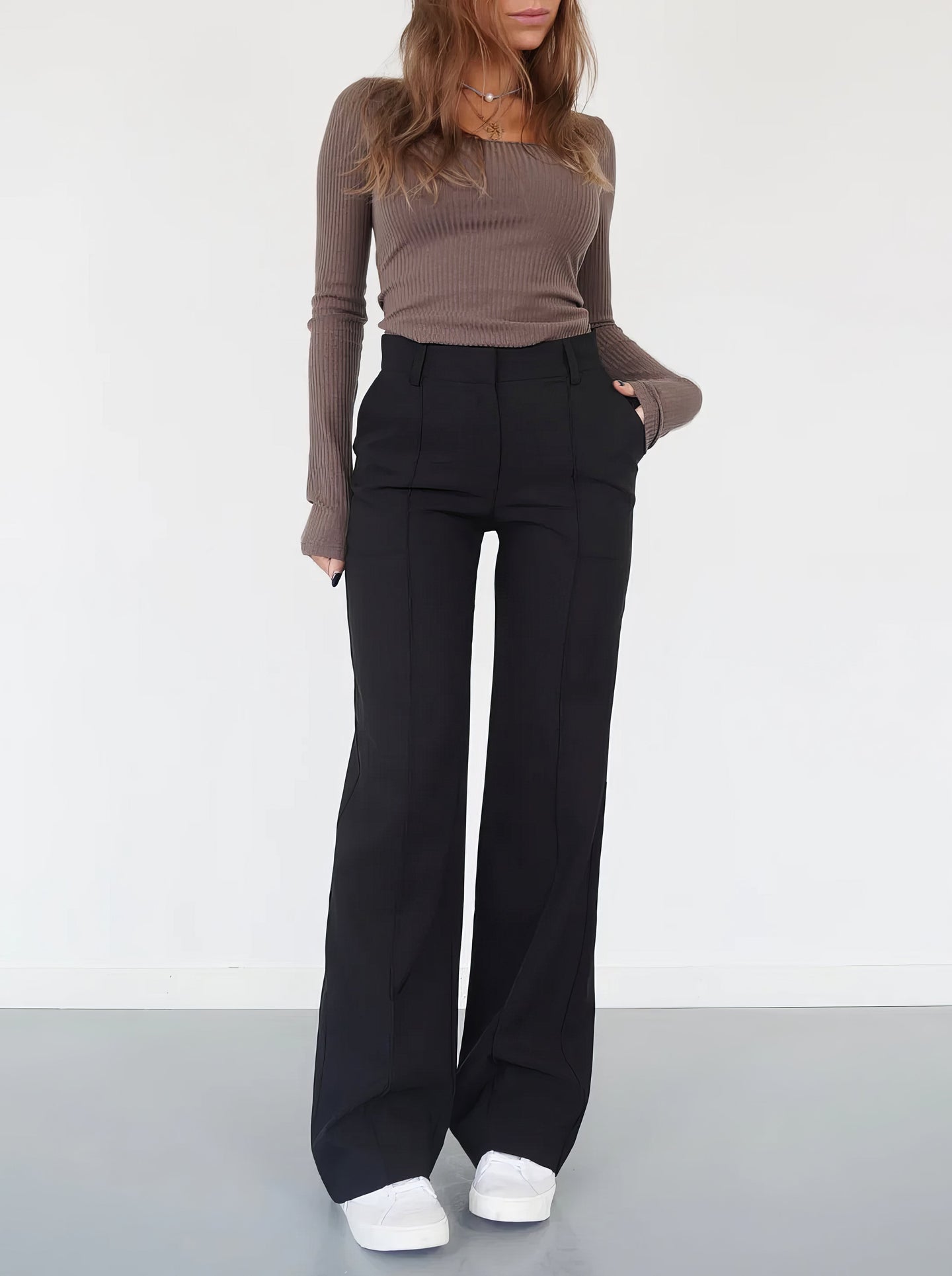 High Waist Wide Leg Trousers | Tailored Fit | Office & Casual Wear