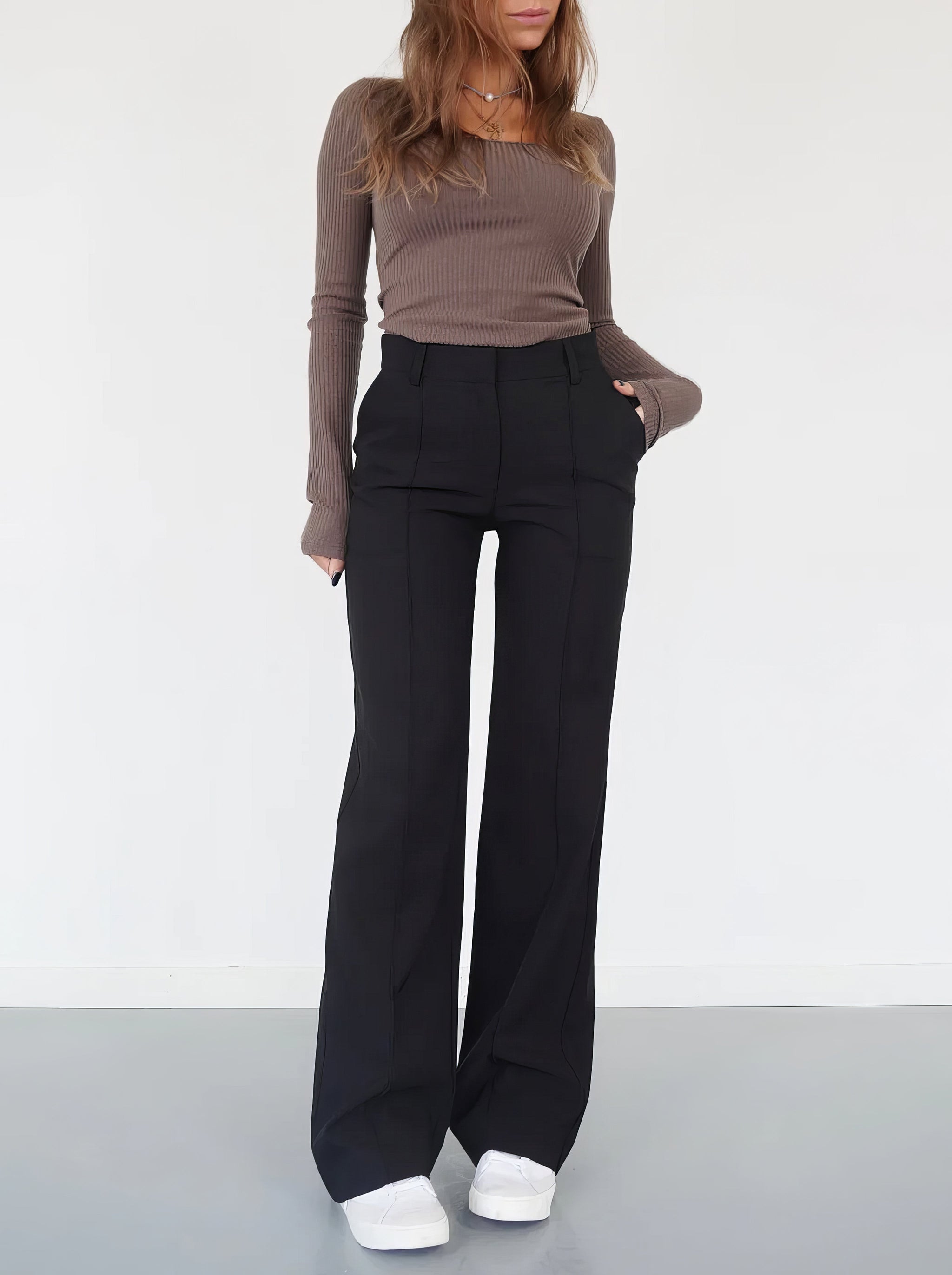 High Waist Wide Leg Trousers | Tailored Fit | Office & Casual Wear
