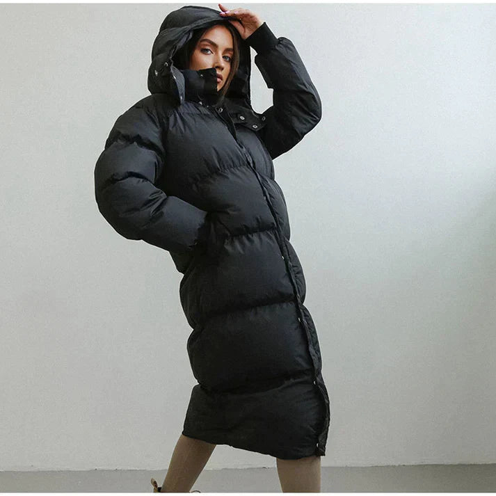 Women’s Long Puffer Coat | Warm Quilted Winter Jacket