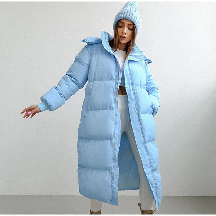 Women’s Long Puffer Coat | Warm Quilted Winter Jacket