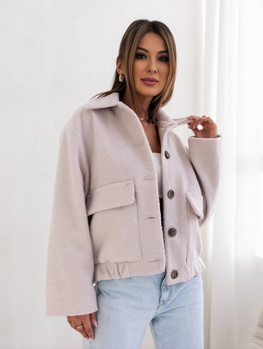 Women’s Casual Winter Coat with Lapel Collar | Warm Ladies Jacket