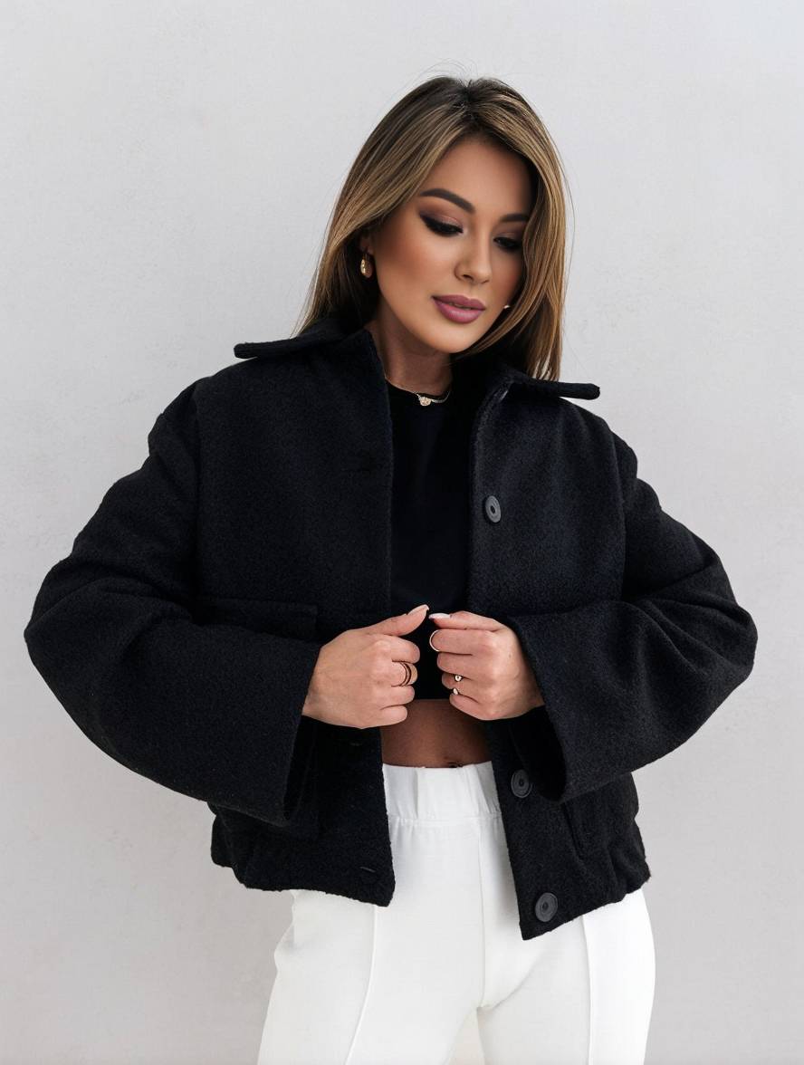 Women’s Casual Winter Coat with Lapel Collar | Warm Ladies Jacket