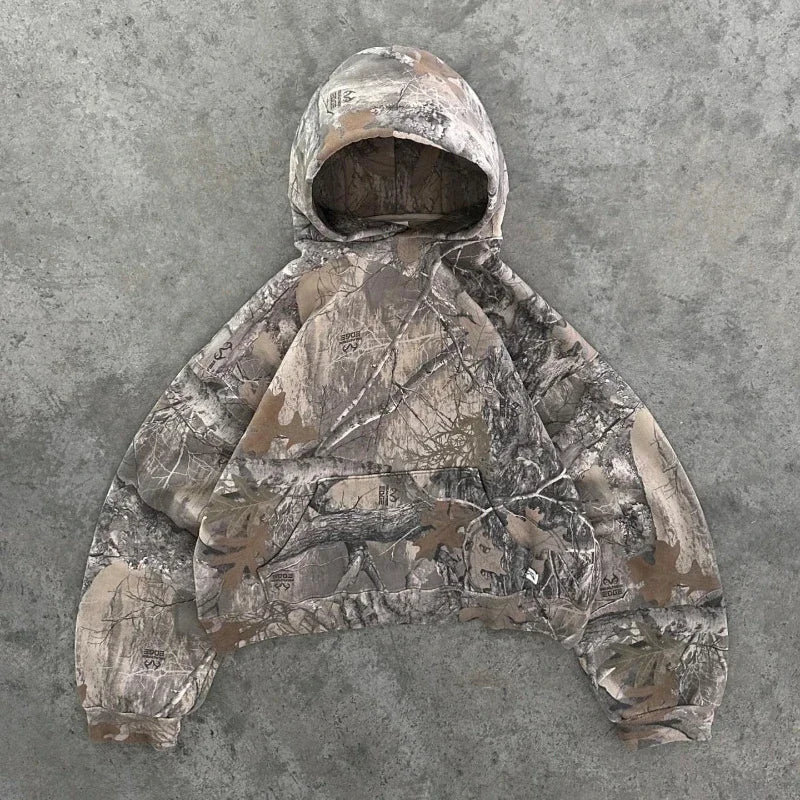 Women’s Camouflage Pullover in Grey Oversized Fit | Ladies Casual Jumper